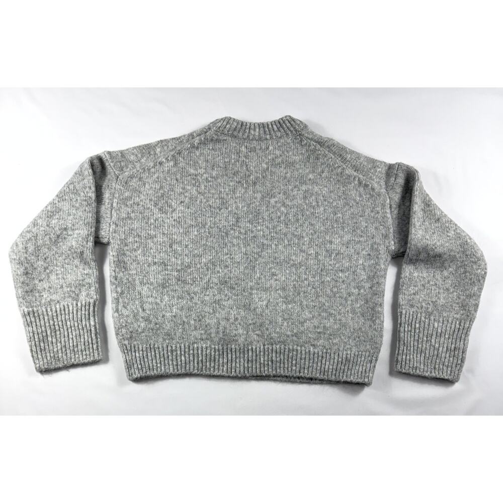 Abercrombie & Fitch women Luxe Soft Brushed grey Sz XS ribbed crewneck sweater - Picture 6 of 8